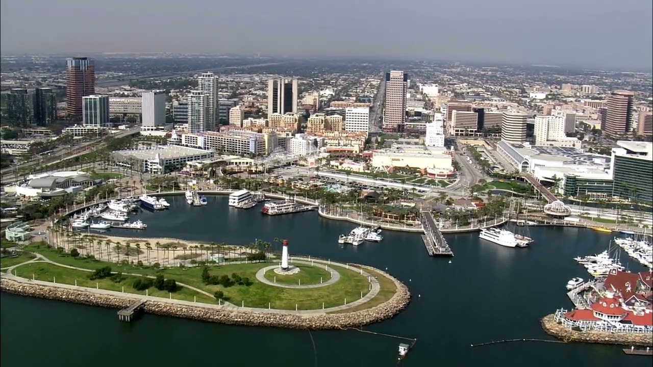 Downtown Long Beach, California Aerial View