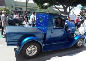Blue classic truck - belmont shore car show long beach