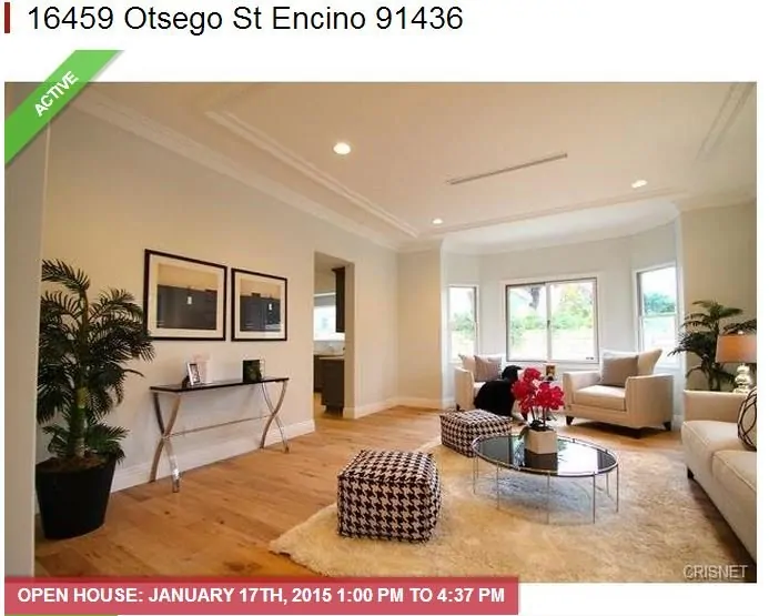 16459 Ostego Encino California Open House - Home Tour on Saturday 17