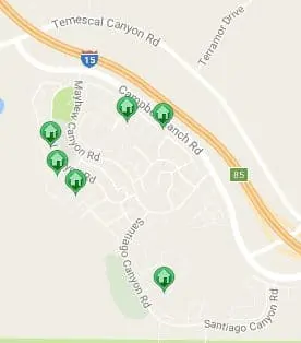 Map of sycamore creek homes - corona california