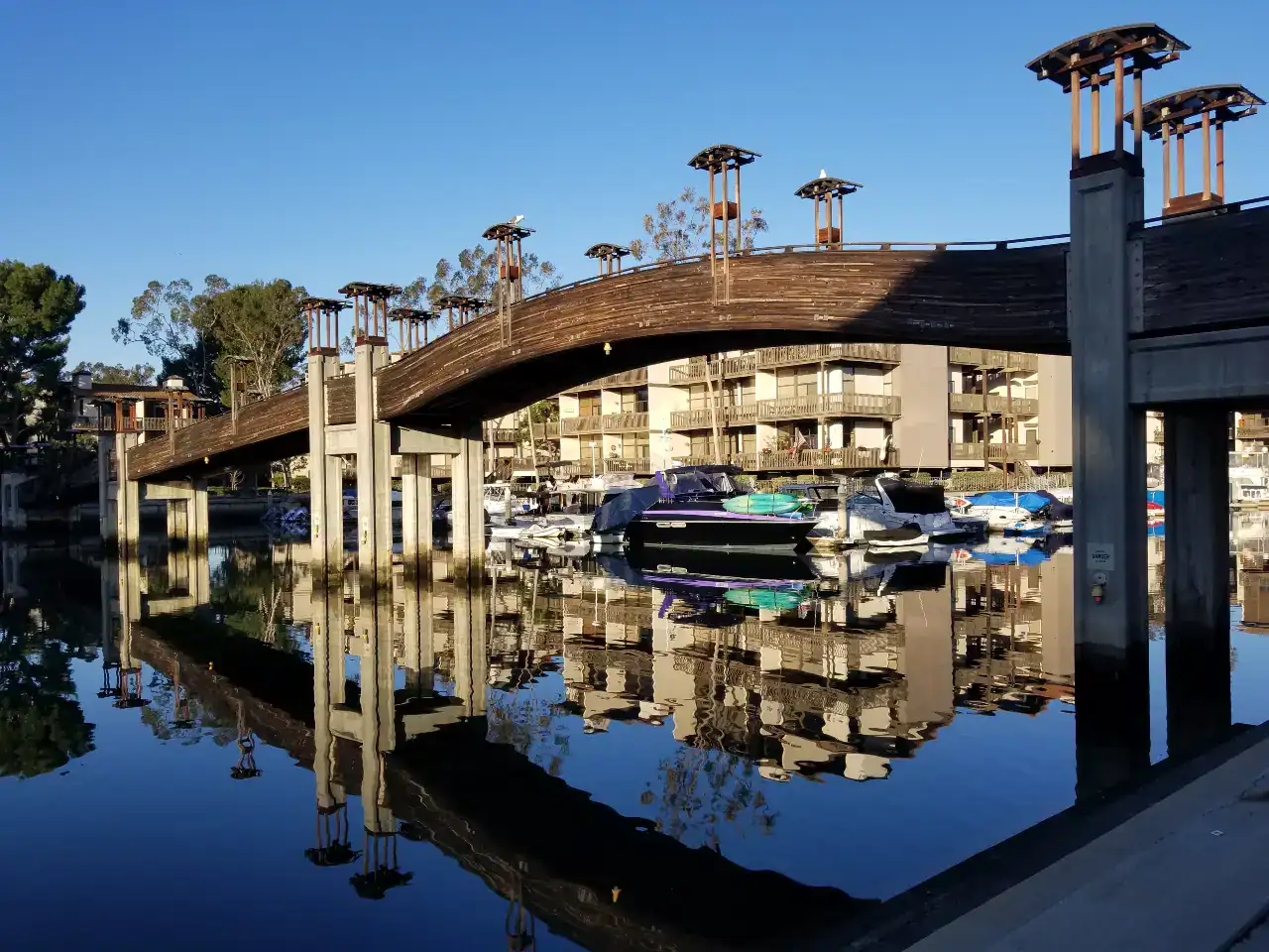 Marina pacifica condos and bridge