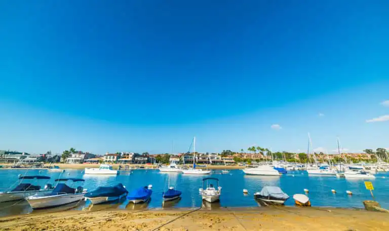 Newport beach homes boat docks