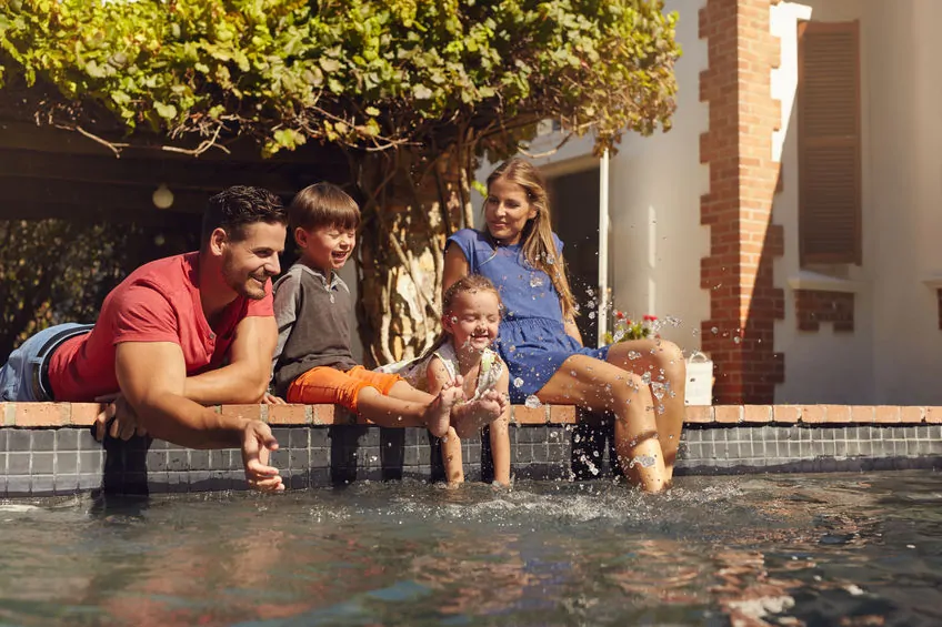 Sparkling pool homes family events