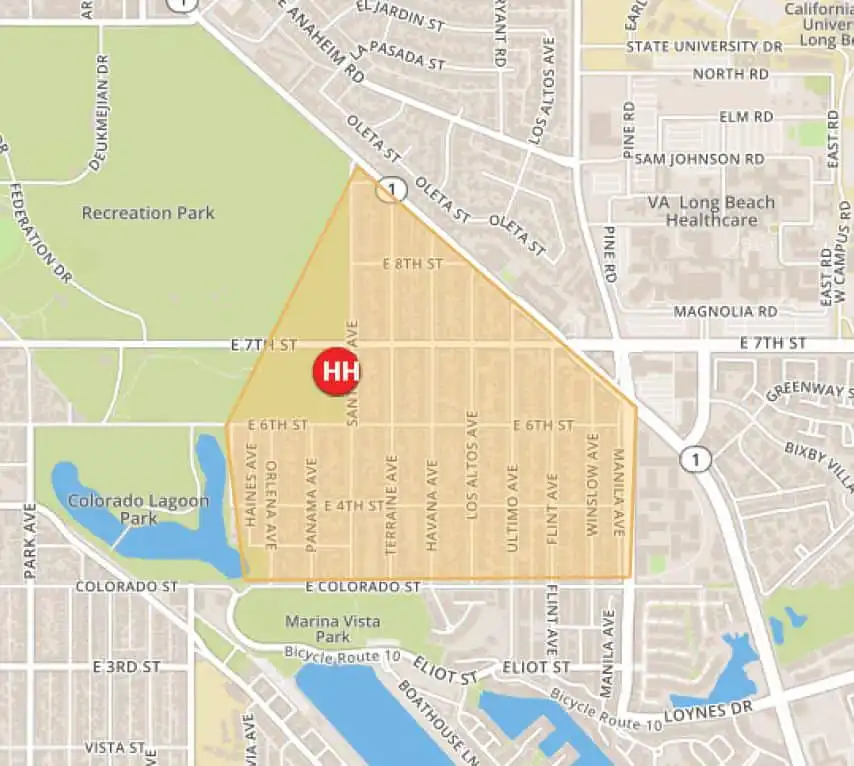 Alamitos heights neighborhood map
