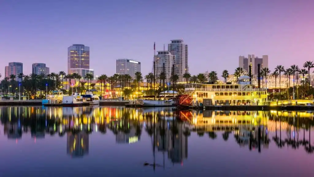 Long beach california waterfront fireworks show july 4th 2022