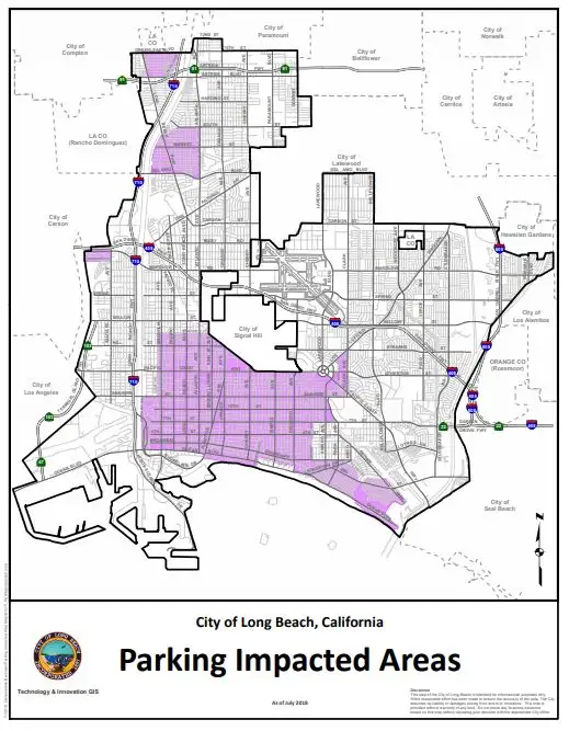 Long Beach parking impact map