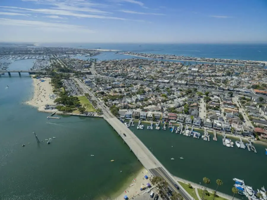 Aerial photo of Long Beach homes for sale in Southern California