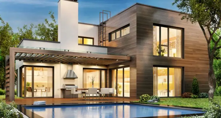 This is a picture of a modern house to give you an example of escondido homes with pools
