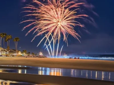 Fireworks in Newport Beach New Years Eve 2023