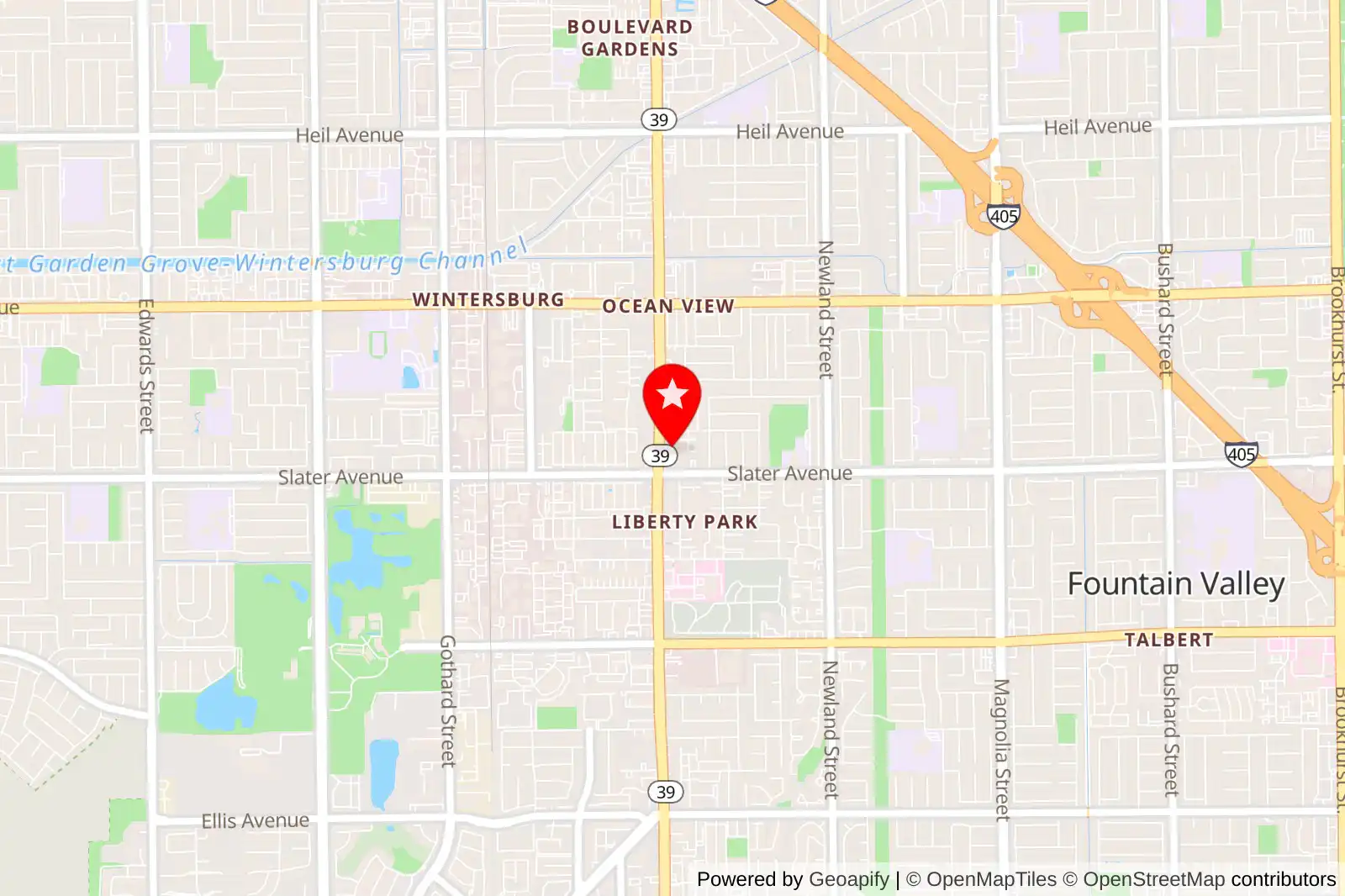 Map to steadfast cafe in huntington beach ca