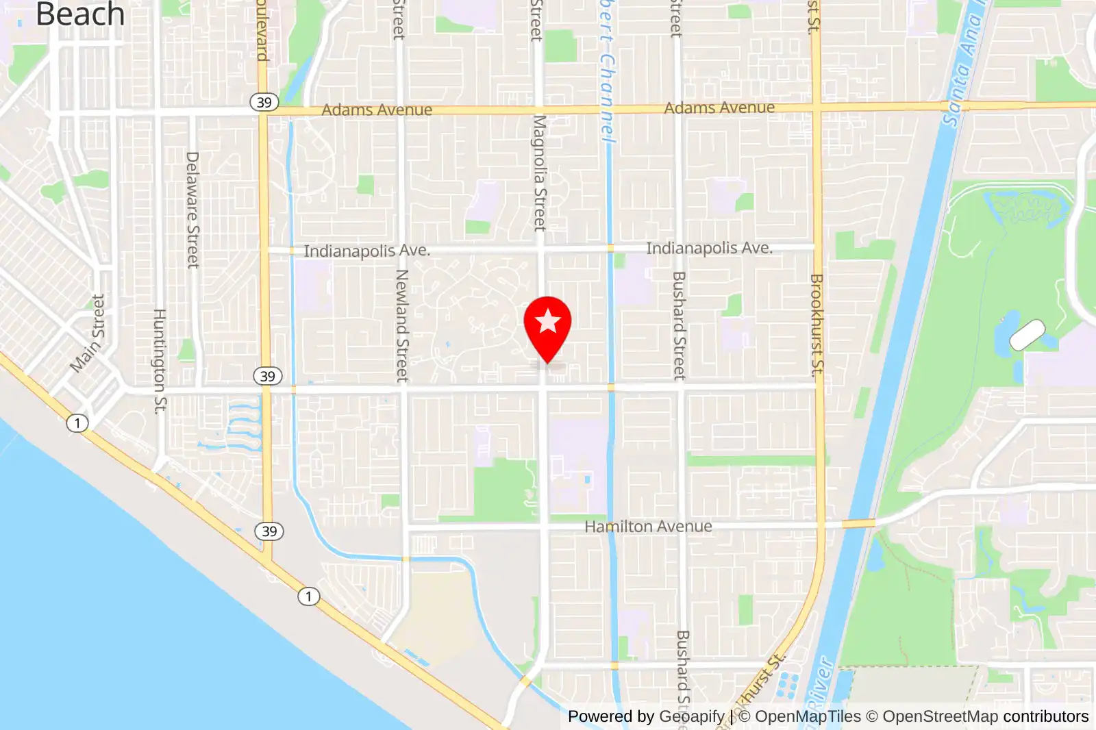 Map to coffee nature huntington beach